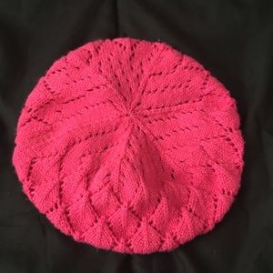 Pink knitted barrette